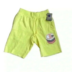 Champion Reverse Weave Cut-Off Sweat Shorts YELLOW 10" Puff C MENS Medium NWT